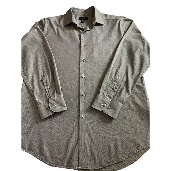 Alfani Mens Gray Button Down Dress Shirt Slim Fit Medium 32-33 - Picture 8 of 9
